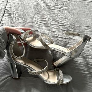 Sparkly Silver Prom Heels